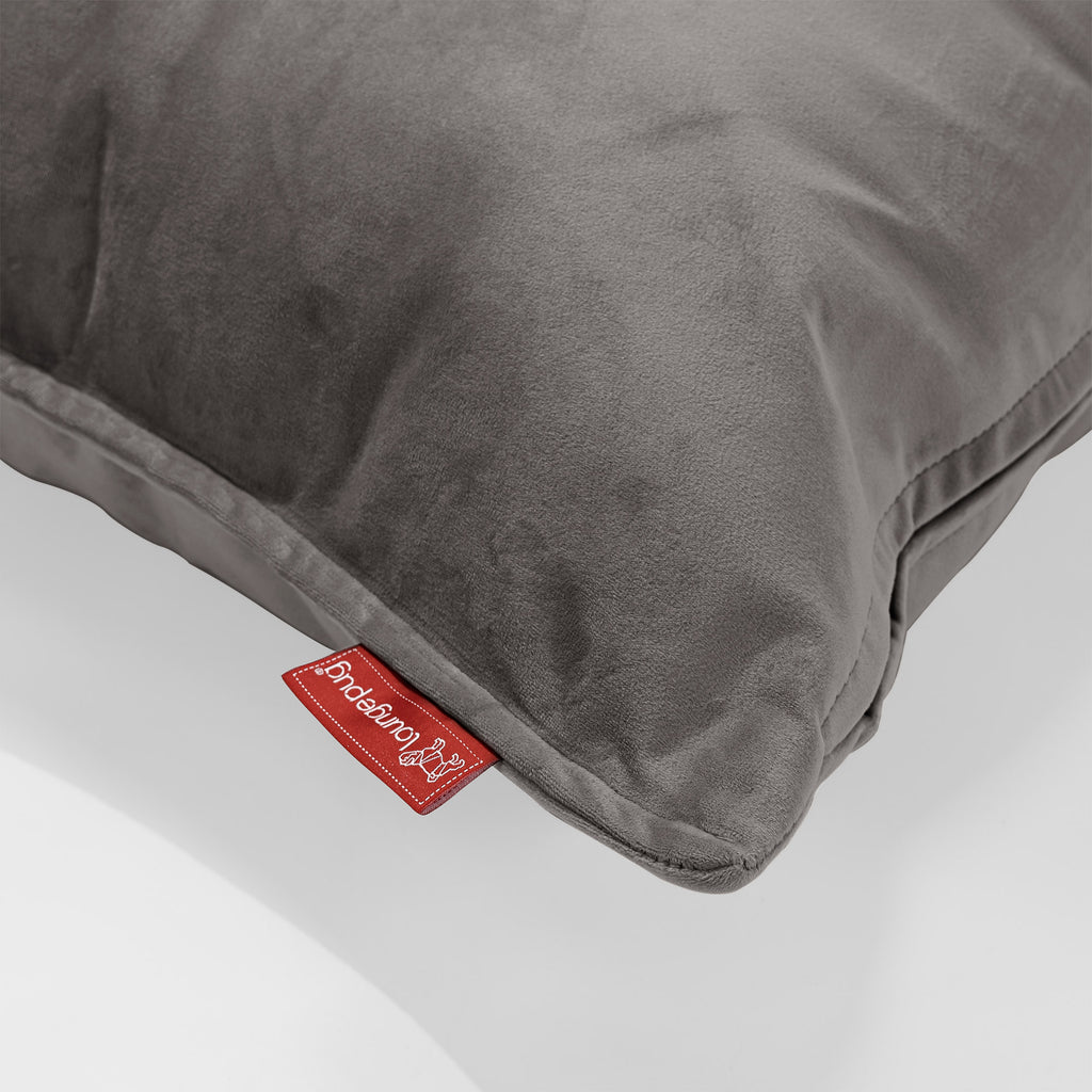 XL Rectangular Support Cushion Cover 40 x 80cm - Velvet Graphite Grey 02