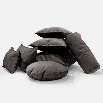XL Rectangular Support Cushion Cover 40 x 80cm - Velvet Graphite Grey 04