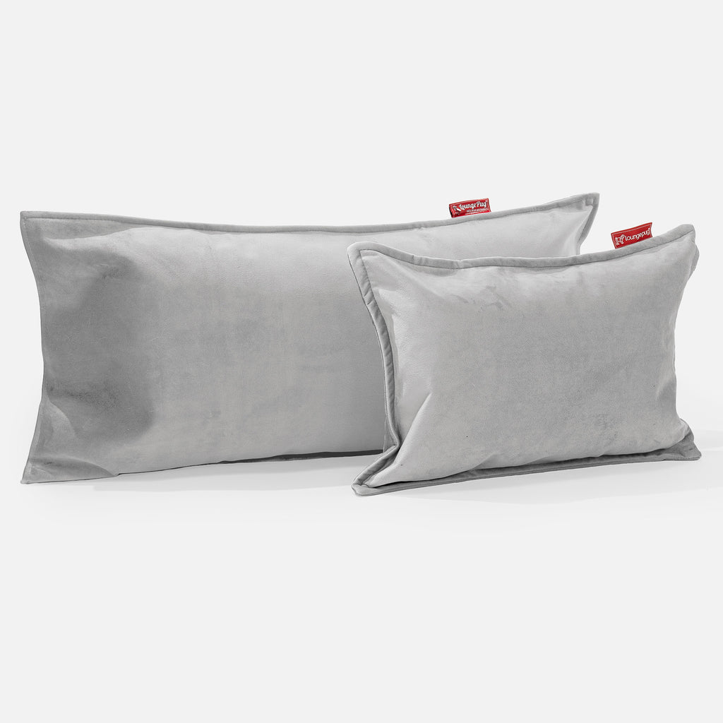 XL Rectangular Support Cushion Cover 40 x 80cm - Velvet Silver 03
