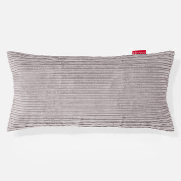 XL Rectangular Support Cushion Cover 40 x 80cm - Cord Aluminium Silver 01