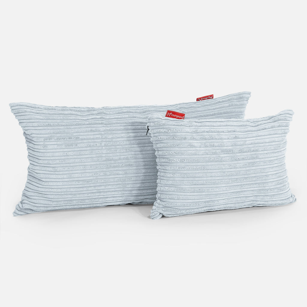 XL Rectangular Support Cushion with Memory Foam Inner 40 x 80cm - Cord Baby Blue 03