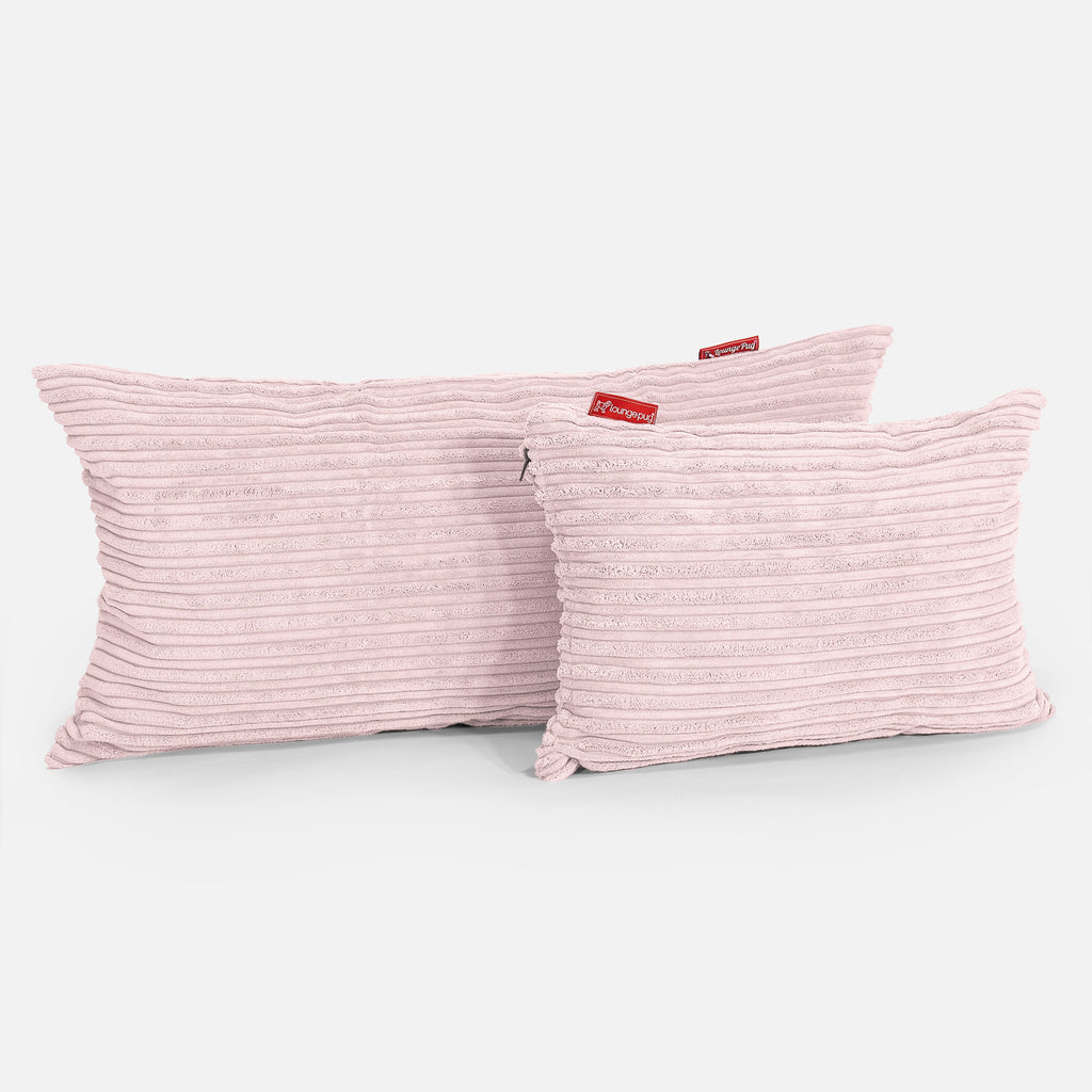 XL Rectangular Support Cushion with Memory Foam Inner 40 x 80cm - Cord Blush Pink 03