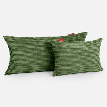 XL Rectangular Support Cushion Cover 40 x 80cm - Cord Forest Green 03