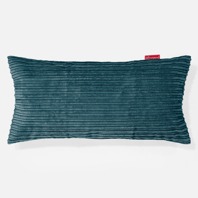 XL Rectangular Support Cushion 40 x 80cm - Cord Teal Blue 01