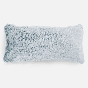 XL Rectangular Support Cushion Cover 40 x 70cm - Fluffy Faux Fur Rabbit Dusty Blue