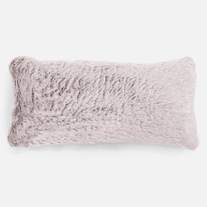 XL Rectangular Support Cushion Cover 40 x 70cm - Fluffy Faux Fur Rabbit Dusty Pink