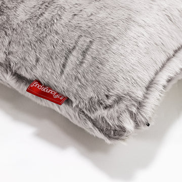 XL Rectangular Support Cushion 40 x 80cm - Faux Rabbit Fur Light Grey 02
