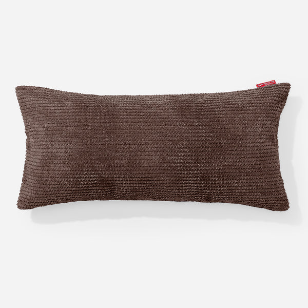XL Rectangular Support Cushion with Memory Foam Inner 40 x 80cm - Pom Pom Chocolate Brown 01