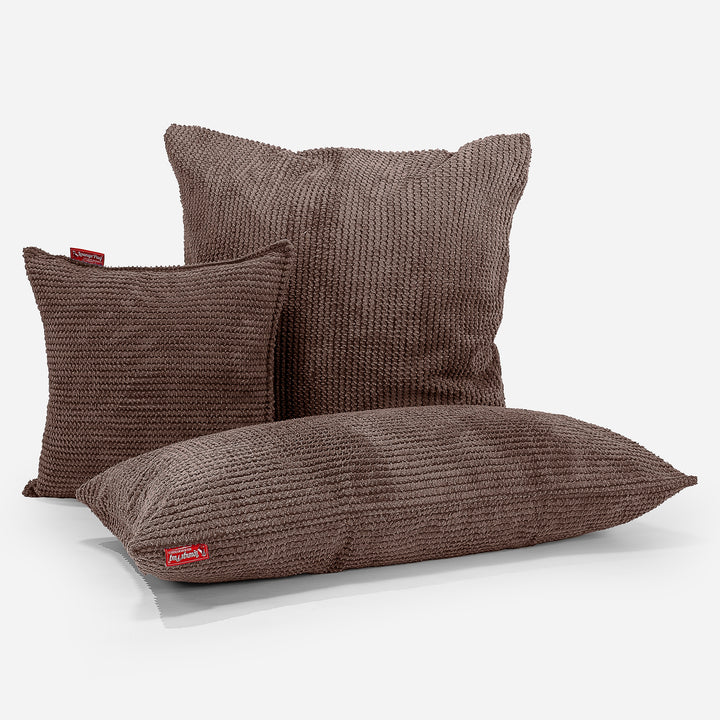 XL Rectangular Support Cushion 40 x 80cm - Pom Pom Chocolate Brown 03
