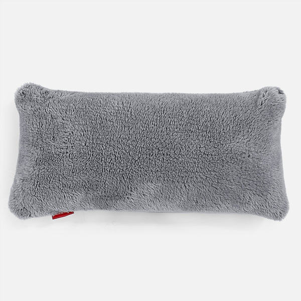 XL Rectangular Support Cushion 40 x 80cm - Teddy Faux Fur Dark Grey 01