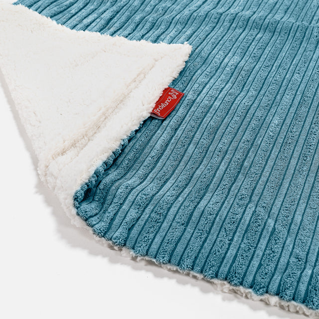 Sherpa Throw / Blanket - Cord Aegean Blue 02