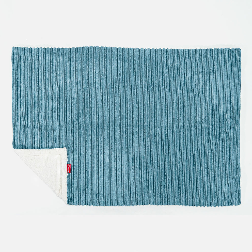 Sherpa Throw / Blanket - Cord Aegean Blue 03