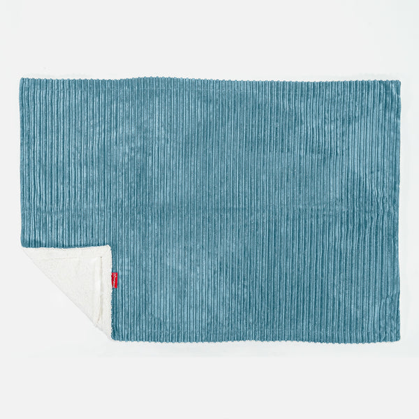 Sherpa Throw / Blanket - Cord Aegean Blue 01