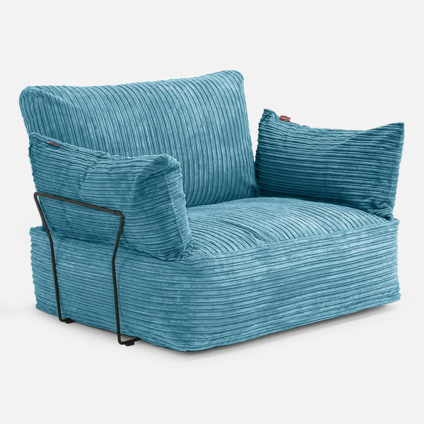 Single Seater Modular Sofa - Cord Aegean Blue 03