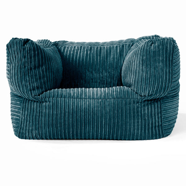 Albert Bean Bag Armchair - Cord Teal Blue 01