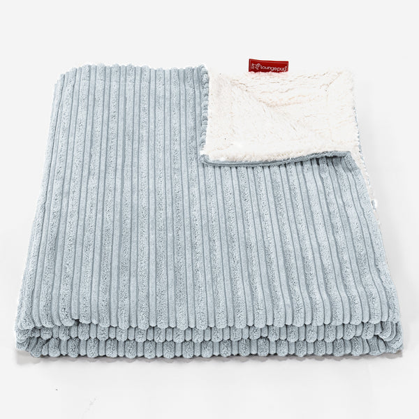 Sherpa Throw / Blanket - Cord Baby Blue 01