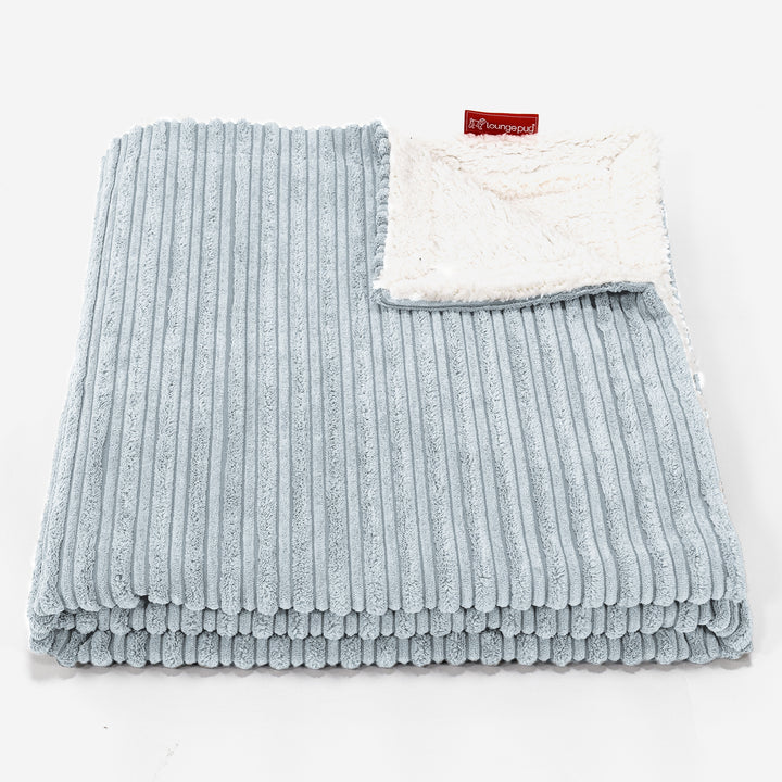 Lounge Pug Cord Baby Blue Sherpa Fleece Throw Blanket 100 X 140 cm Big Bertha Original UK