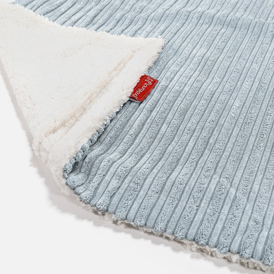 Lounge Pug Cord Baby Blue Sherpa Fleece Throw Blanket 100 X 140 cm Big Bertha Original UK