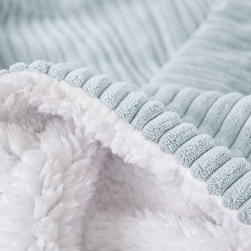 Sherpa Throw / Blanket - Cord Baby Blue 04
