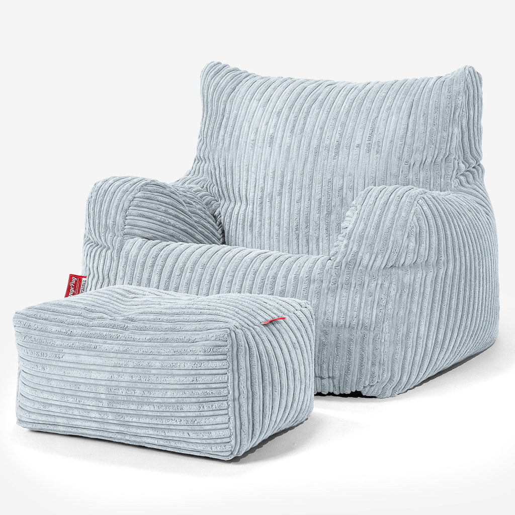 Bean Bag Armchair - Cord Baby Blue 02