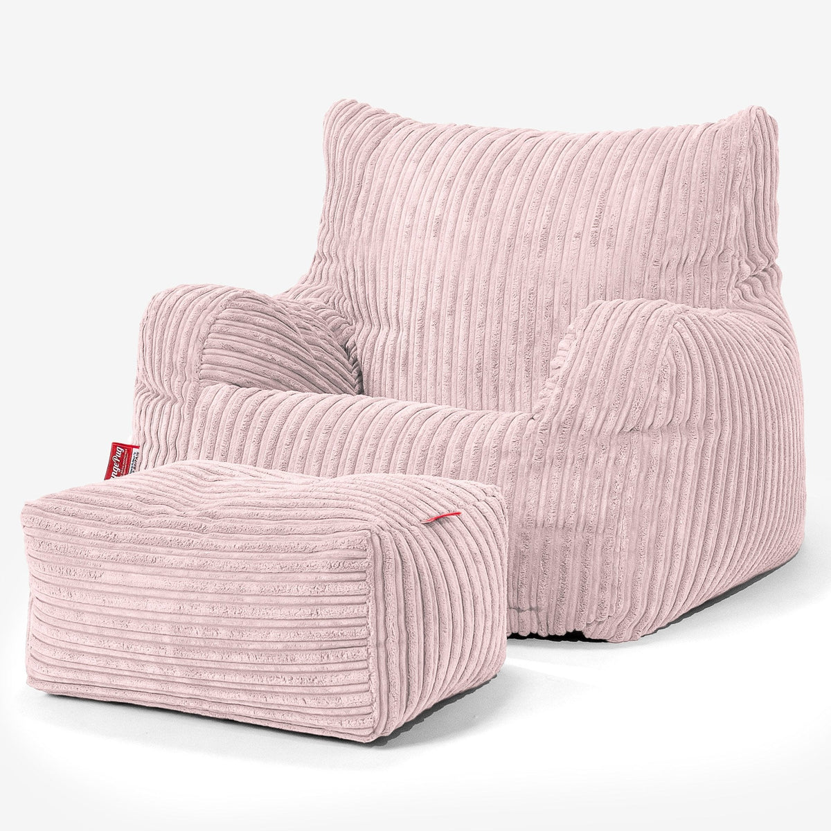Lounge Pug Cord Bean Bag Chairs Adult Beanbag Armchair UK Blush Pink