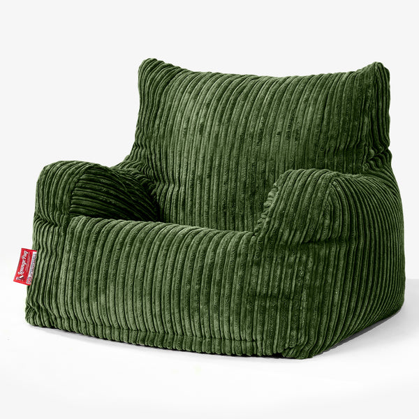 Bean Bag Armchair - Cord Forest Green 01
