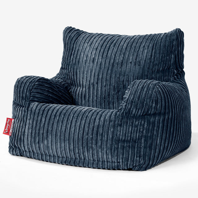 Bean Bag Armchair - Cord Navy Blue 01