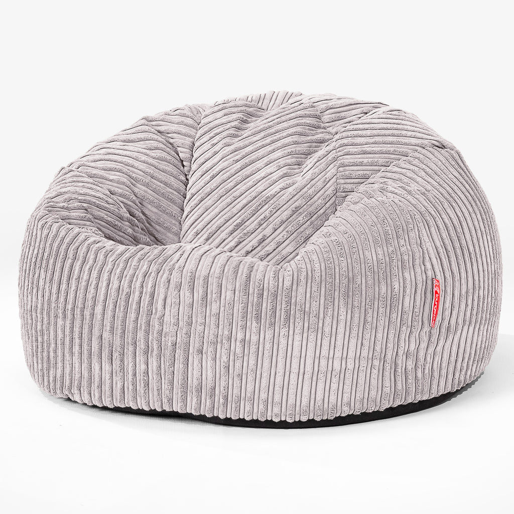 Classic Bean Bag Chair - Cord Aluminium Silver 01