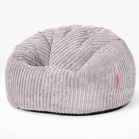 Classic Bean Bag Chair - Cord Aluminium Silver 01