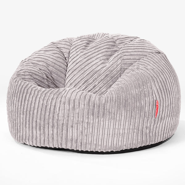 Classic Bean Bag Chair - Cord Aluminium Silver 01