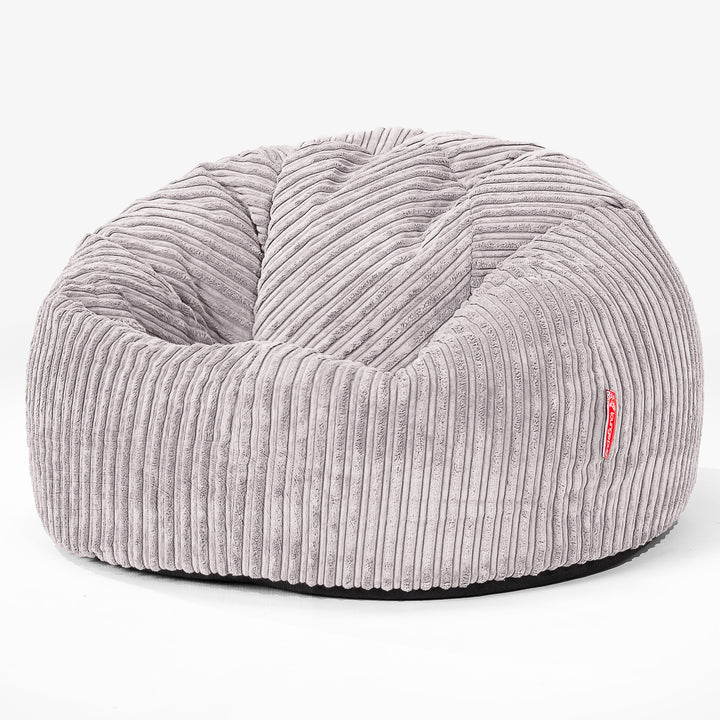 Classic Bean Bag Chair - Cord Aluminium Silver 01