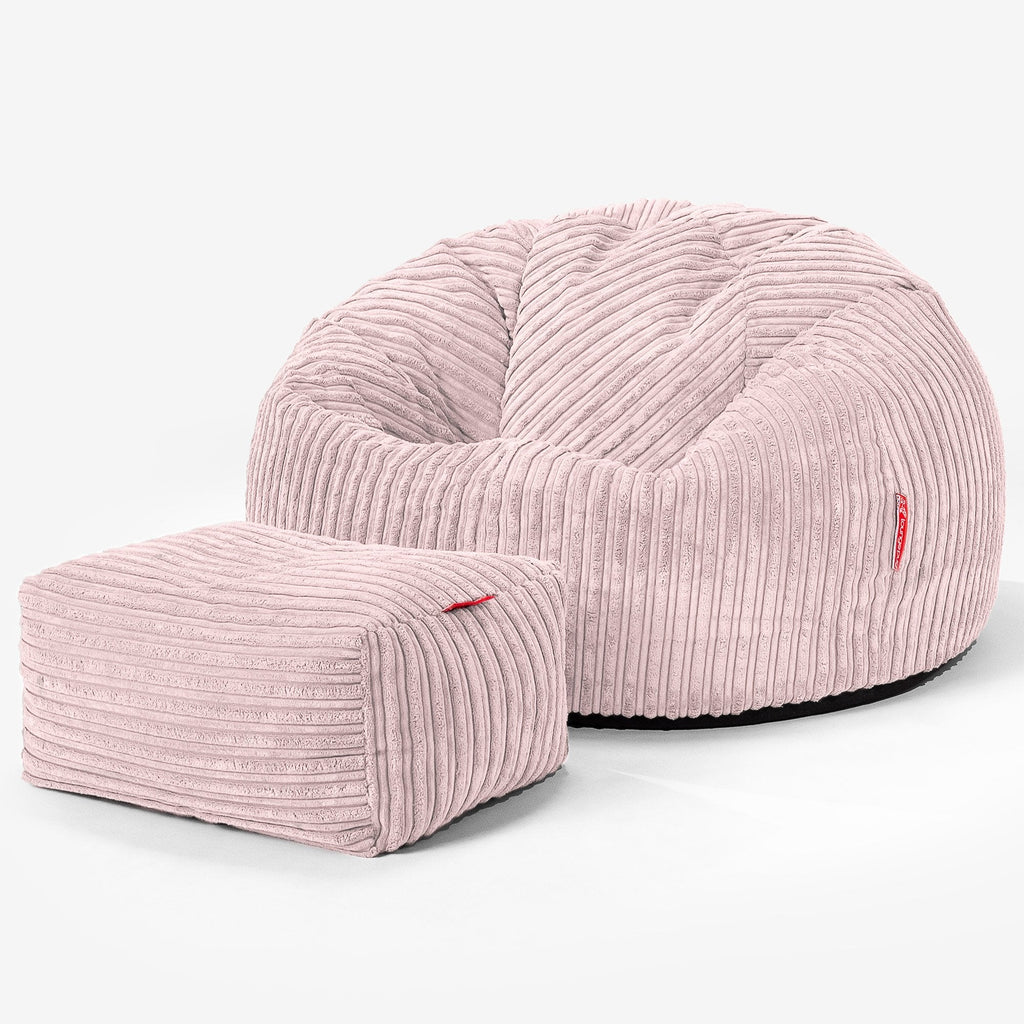 Classic Bean Bag Chair - Cord Blush Pink 02