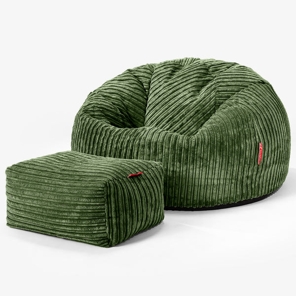 Green corduroy outlet chair