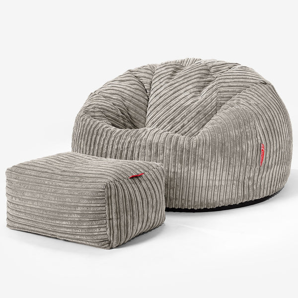 Classic Bean Bag Chair - Cord Mink 01
