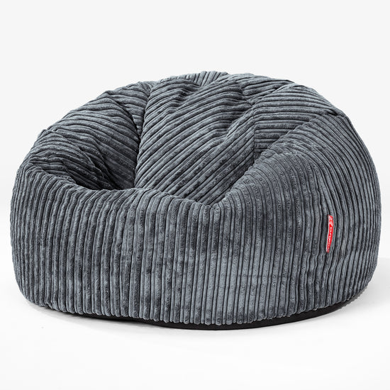 Classic Bean Bag Chair - Cord Steel Grey 01