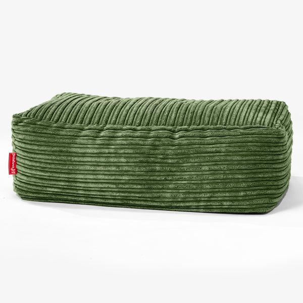 Large Footstool - Cord Forest Green 01