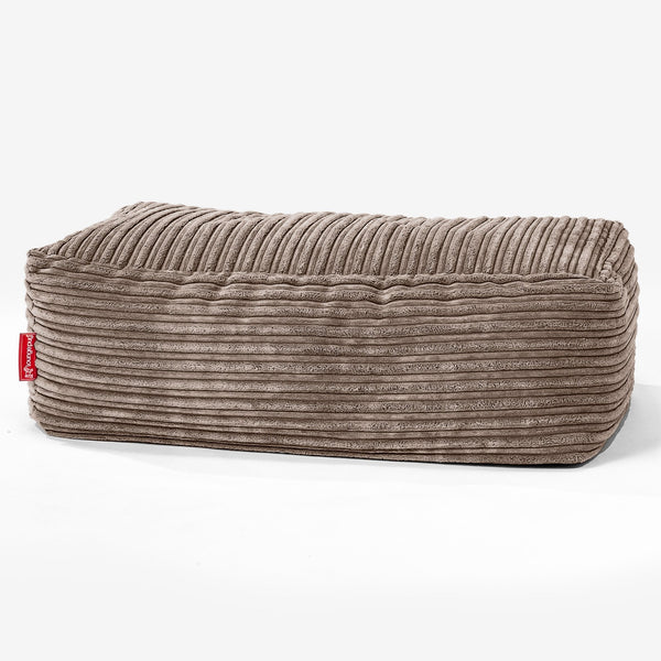 Large Footstool - Cord Mocha Brown 01