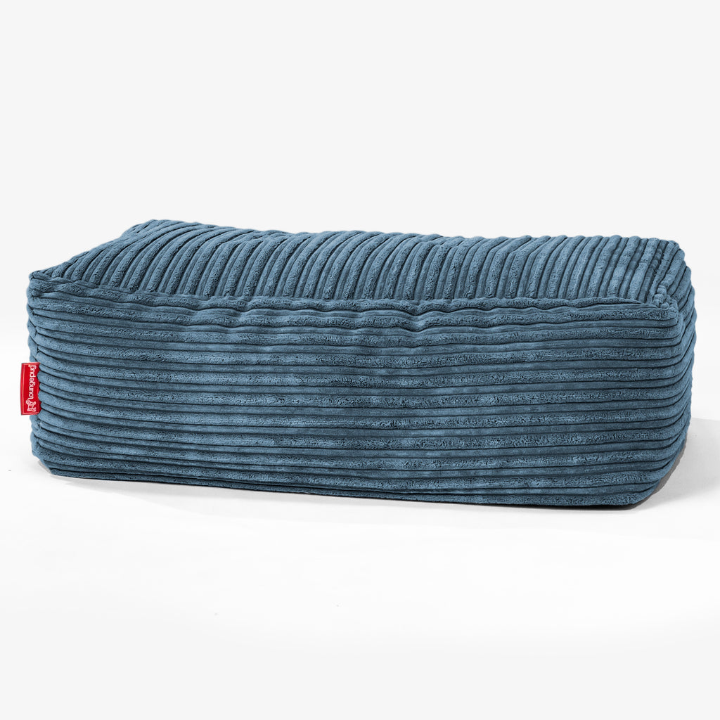 Large Footstool - Cord Navy Blue 01