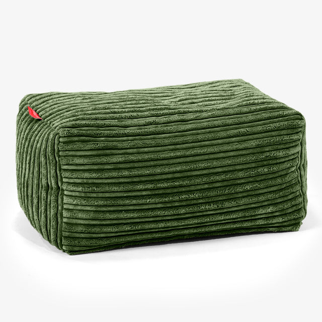 Small Footstool - Cord Forest Green 01