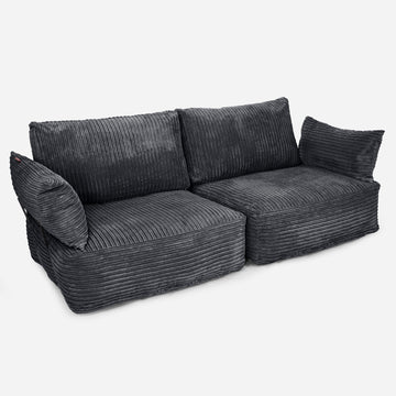 2 Seater Modular Sofa - Cord Black 01