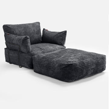 Single Seater Modular Sofa - Cord Black 02