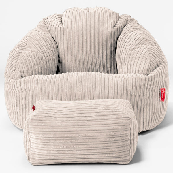 Bubble Bean Bag Chair - Cord Ivory 01