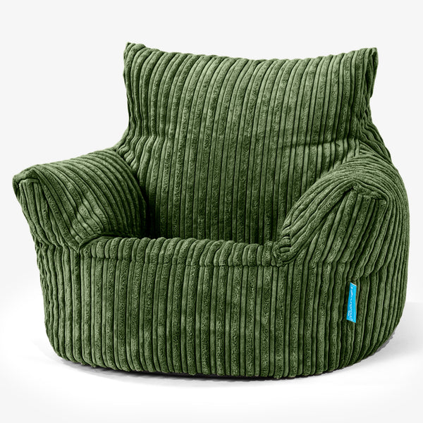 Toddlers' Armchair 1-3 yr Bean Bag - Cord Forest Green 01