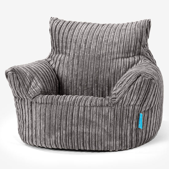 Kids Armchair Bean Bag for Toddlers 1-3 yr - Cord Graphite Grey 01