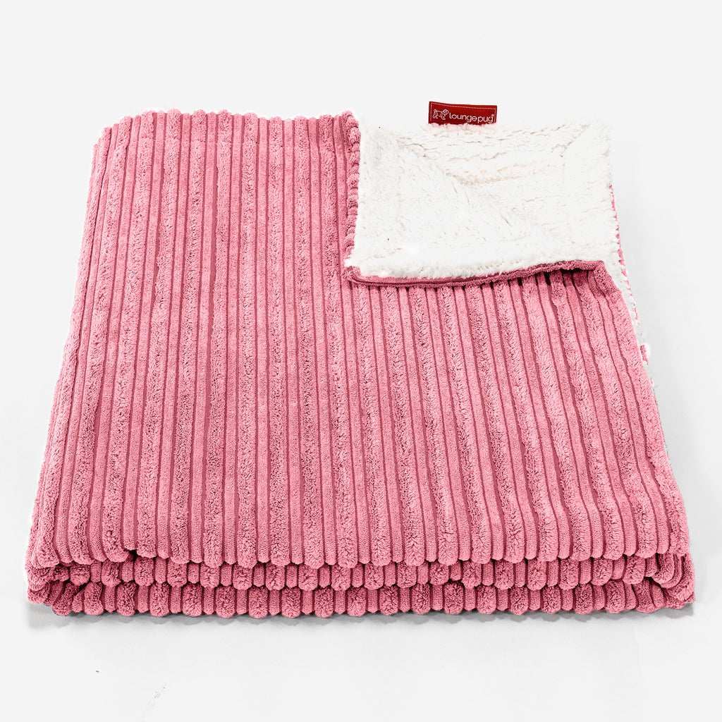 Sherpa Throw / Blanket - Cord Coral Pink 01