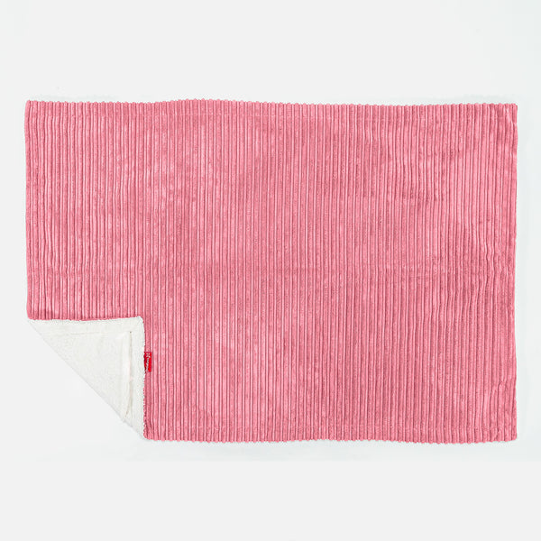 Sherpa Throw / Blanket - Cord Coral Pink 01