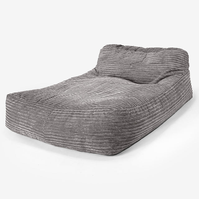 Double Day Bed Bean Bag Pom Pom Charcoal Grey