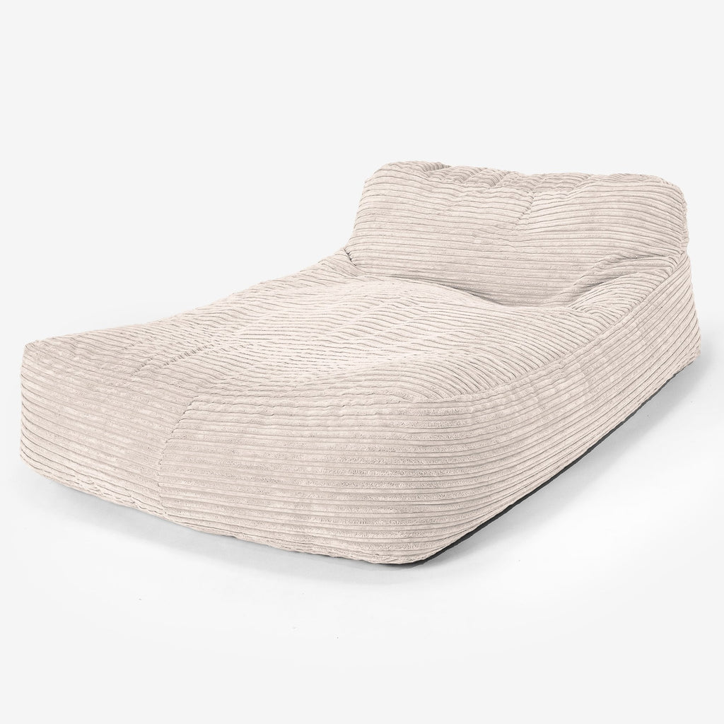 Double Day Bed Bean Bag - Cord Ivory 01