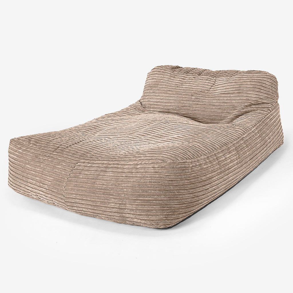 Double Day Bed Bean Bag - Cord Sand 01