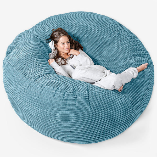 Mega Mammoth Bean Bag Sofa - Cord Aegean Blue 01